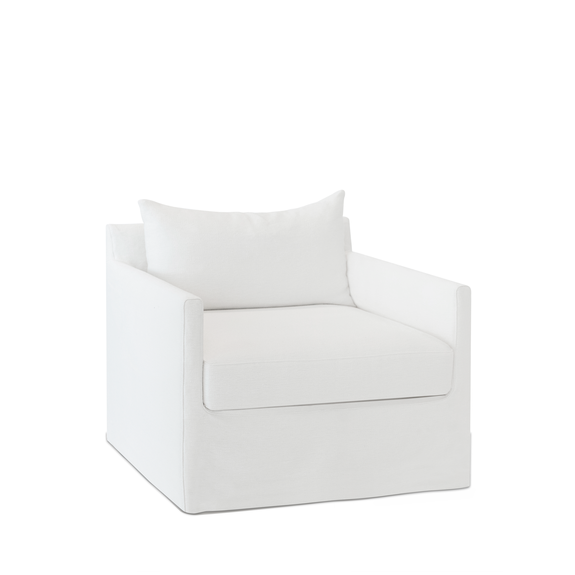 Extra wide and white Alba lounge chair from a side view
