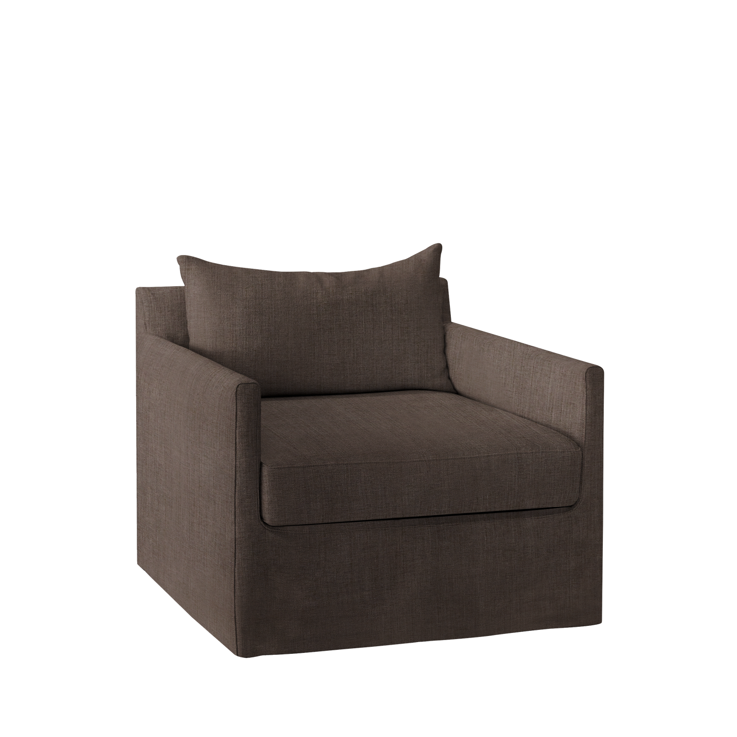 Extra wide Alba lounge chair with dark warm textile