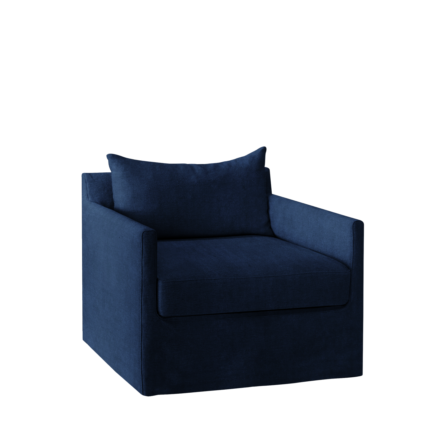 Extra wide Alba lounge chair with London dark blue textile