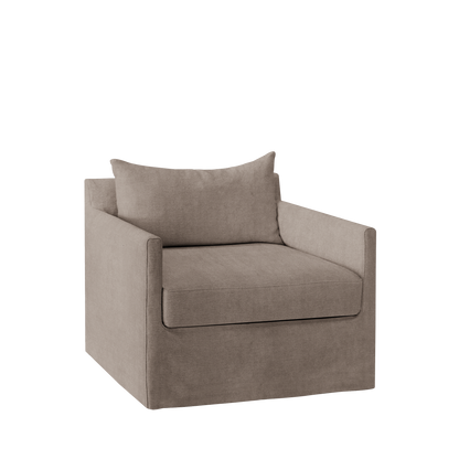 Extra wide Alba lounge chair with London grey textile