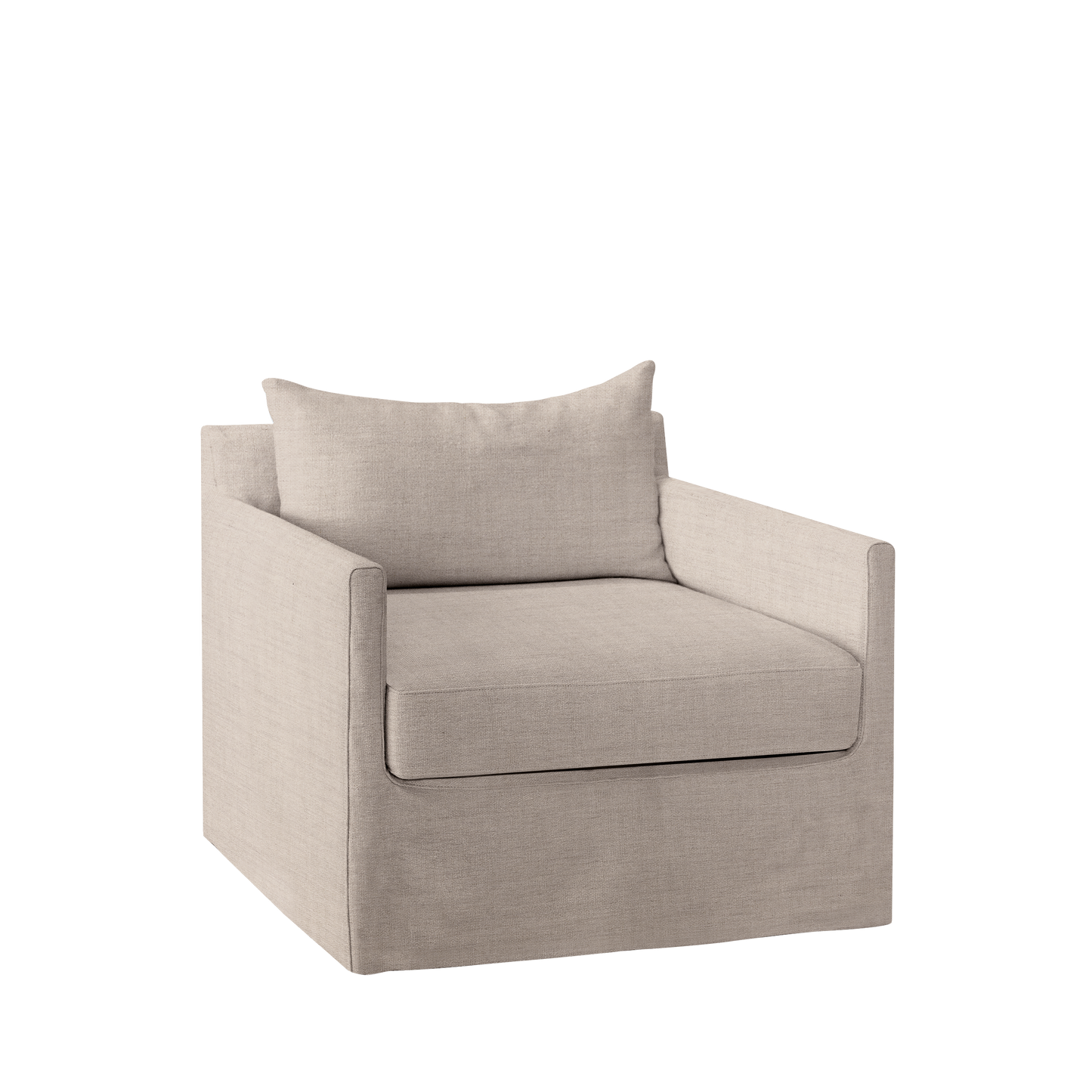 Extra wide Alba lounge chair with taupe textile
