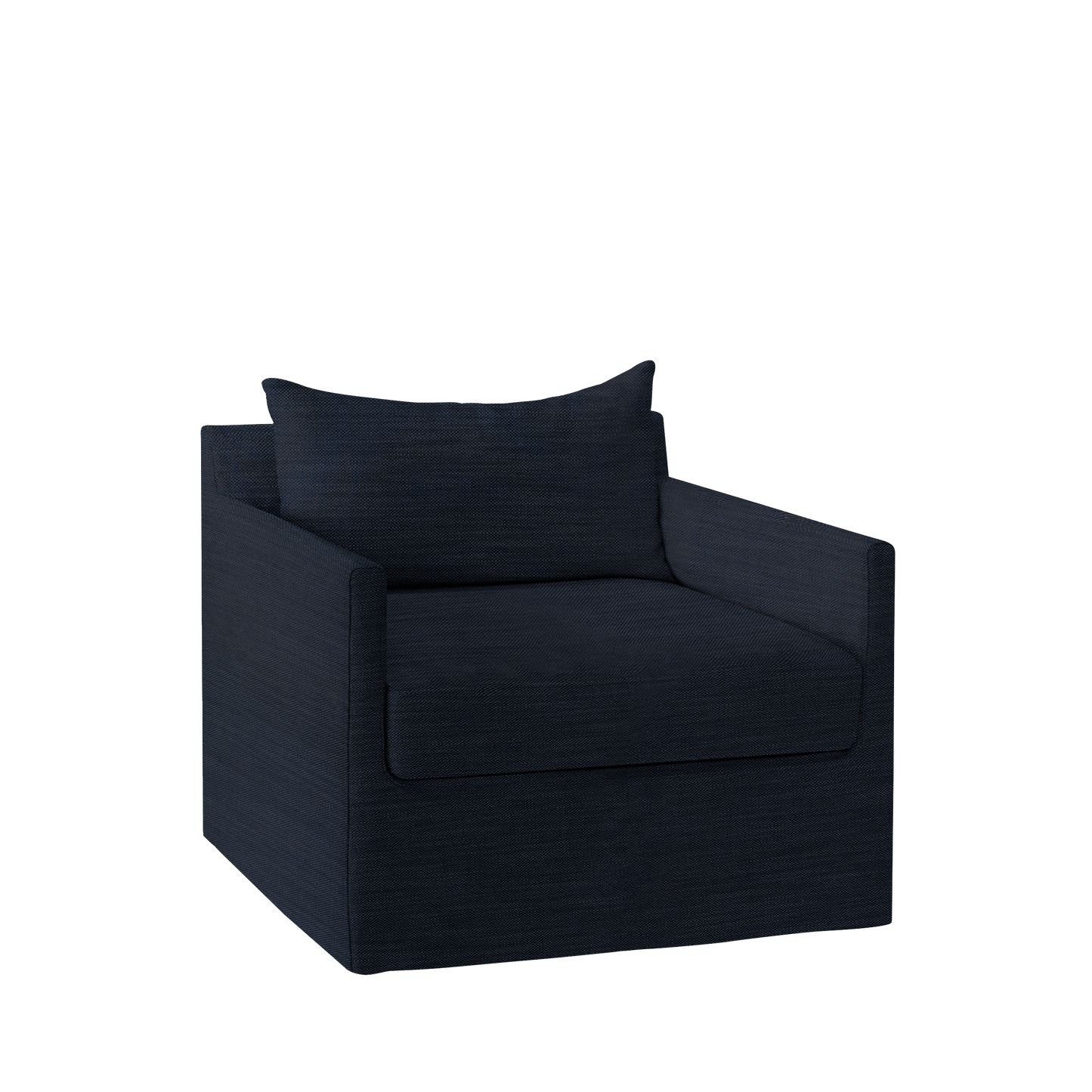 Extra wide Alba lounge chair with Rocco dark blue textile