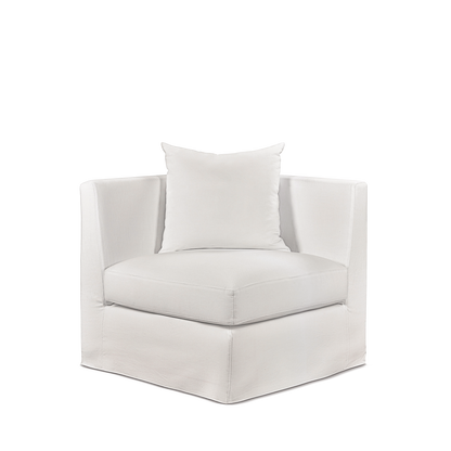 Front view Breathe armchair with bolt white textile  