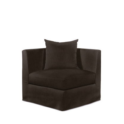 Breathe armchair with dark brown textile