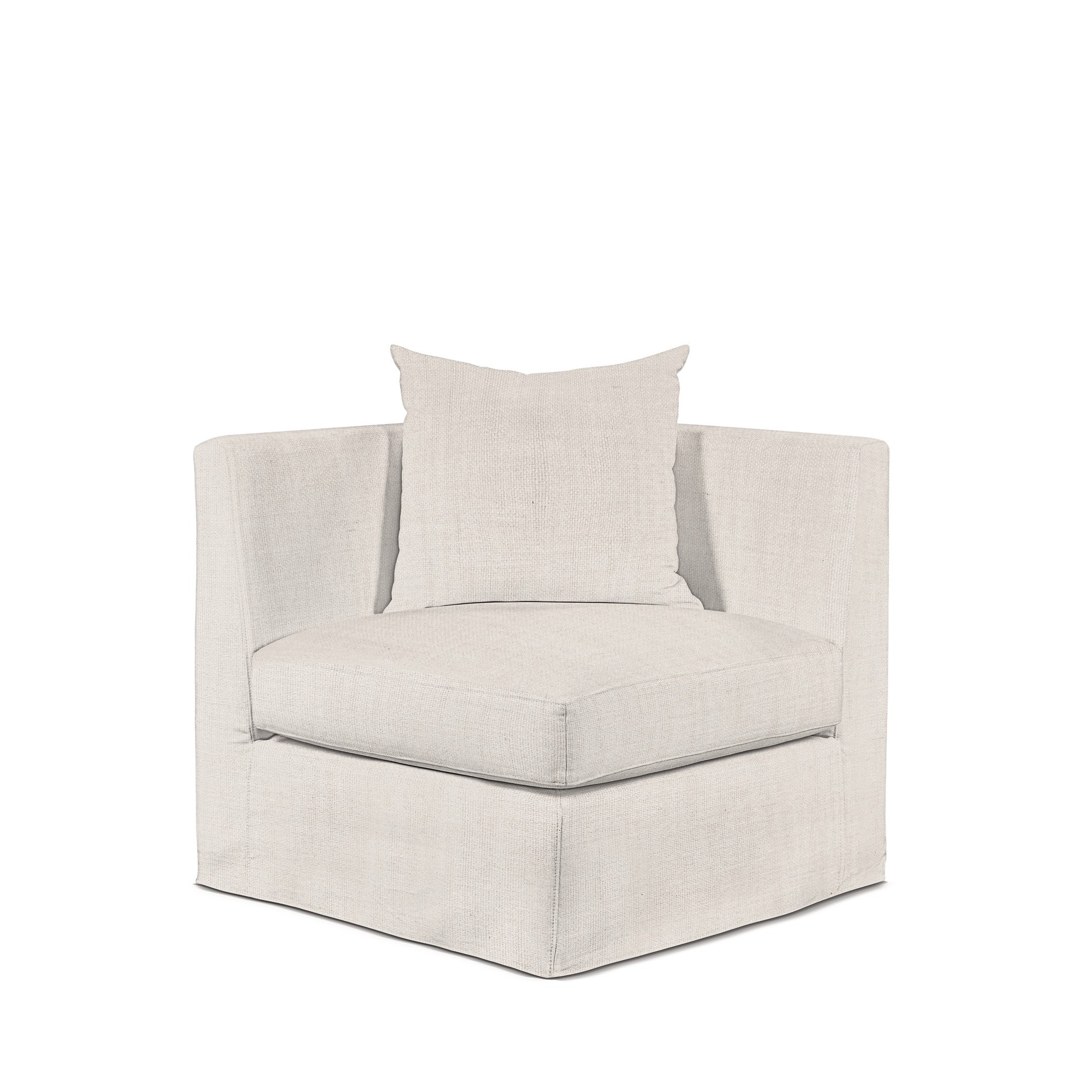 Front view Breathe armchair with light grey textile 