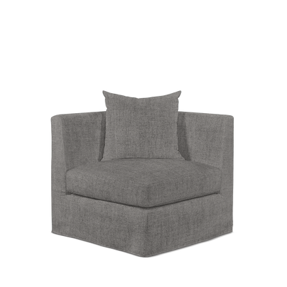Front view Breathe armchair with Rocco dark grey textile