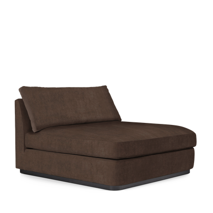 CALMA Lounge Bed with suede brown textile 