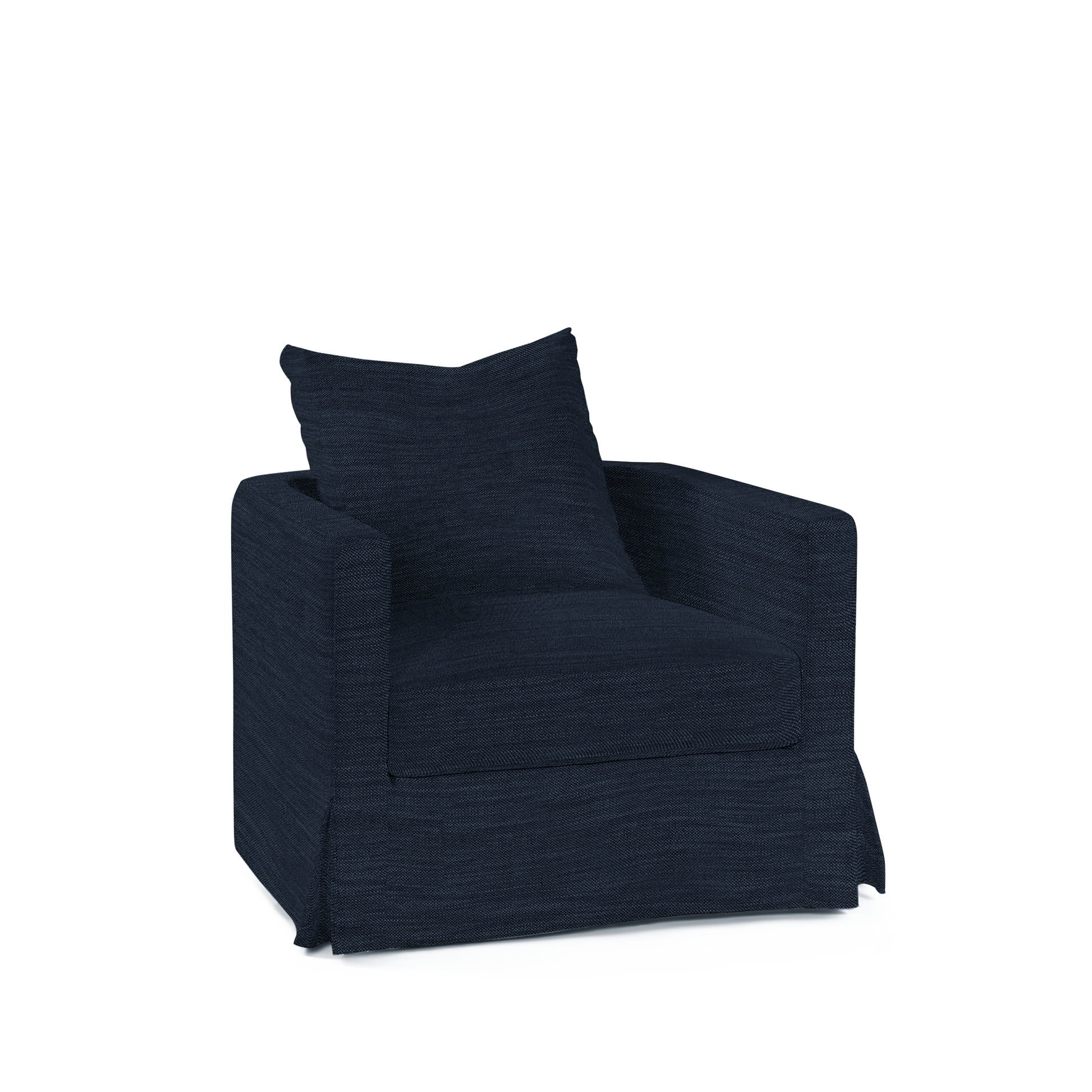 NIDO ARMCHAIR with rocco dark blue textile 