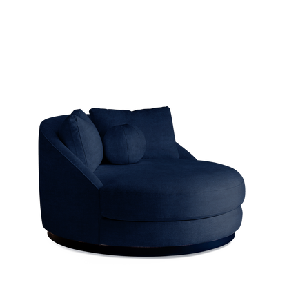 SIESTA Lounge Bed with london dark blue textile 