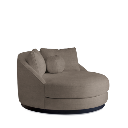 SIESTA Lounge Bed with suede grey textile 
